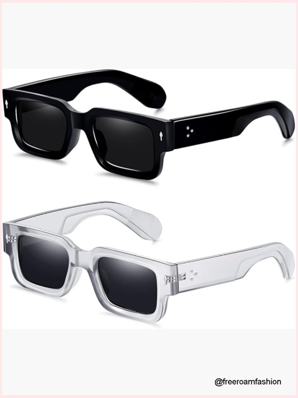 Chunky Square Frame Sunglasses for Women Men Trendy Rectangle UV400 Sun Shades